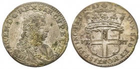 Carlo Emanuele III, Primo Periodo 1730-1755 
5 Soldi, I tipo, Torino, 1735, Mi 4.44 g.
Ref : MIR 934b, Biaggi 799b
Conservation : TB-TTB