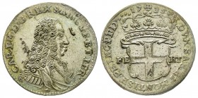 Carlo Emanuele III, Primo Periodo 1730-1755 
5 Soldi, I tipo, Torino, 1735, Mi 4.58 g.
Ref : MIR 934d, Sim. 21/4, Biaggi 799e
Conservation : TTB