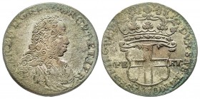 Carlo Emanuele III, Primo Periodo 1730-1755 
5 Soldi, I tipo, Torino, 1737, Mi 4.29 g.
Ref : MIR 934f, Sim. 21, Biaggi 799l
Conservation : TTB