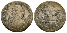 Carlo Emanuele III, Primo Periodo 1730-1755 
5 Soldi, I tipo, Torino, 173-, Mi 3.84 g.
Ref : MIR 934, Biaggi 799
Conservation : B