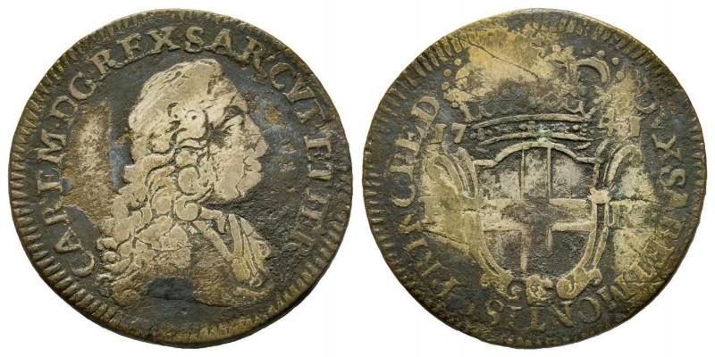 Carlo Emanuele III, Primo Periodo 1730-1755 
5 Soldi, II tipo, Torino, 1741, Mi ...