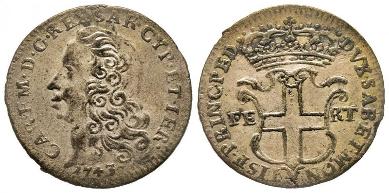 Carlo Emanuele III, Primo Periodo 1730-1755 
5 Soldi, III tipo, Torino, 1746, Mi...