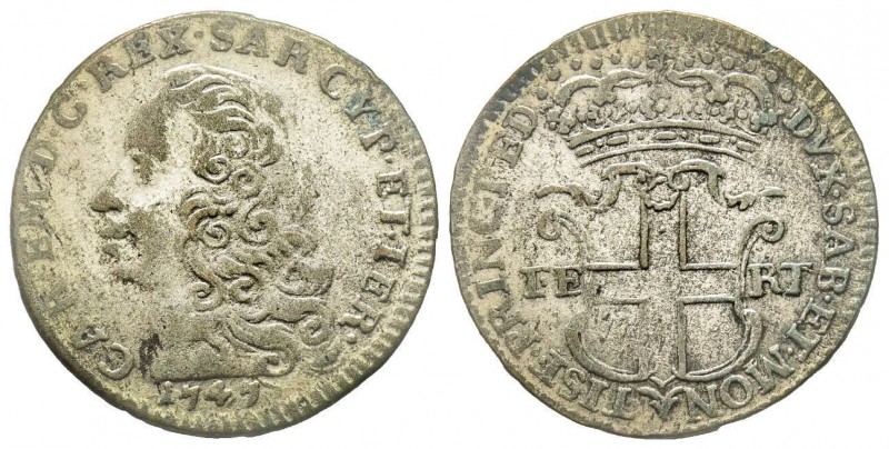 Carlo Emanuele III, Primo Periodo 1730-1755 
5 Soldi, III tipo, Torino, 1747, Mi...