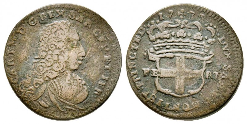 Carlo Emanuele III, Primo Periodo 1730-1755 
2.6 Soldi, I tipo, Torino, 1733, Mi...