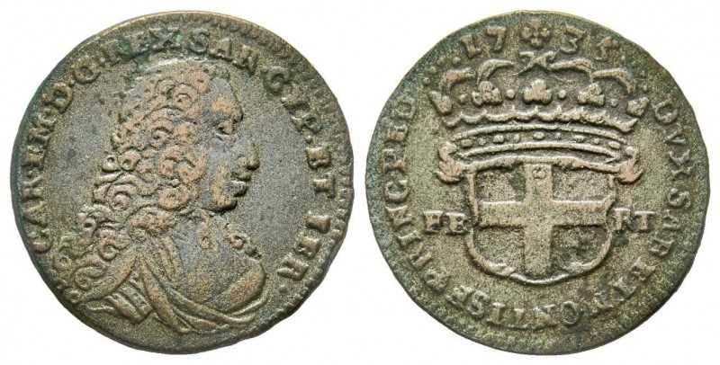Carlo Emanuele III, Primo Periodo 1730-1755 
2.6 Soldi, I tipo, Falso d'epoca, T...