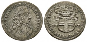 Carlo Emanuele III, Primo Periodo 1730-1755 
2.6 Soldi, I tipo, Torino, 1740, Mi 3.43 g.
Ref : MIR 937f, Biaggi 802c
Conservation : TTB