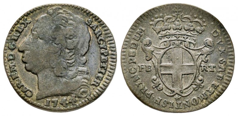 Carlo Emanuele III, Primo Periodo 1730-1755 
2.6 Soldi, II tipo, Torino, 1744, M...