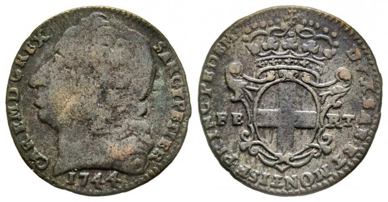 Carlo Emanuele III, Primo Periodo 1730-1755 
2.6 Soldi, II tipo, Torino, 1744, M...
