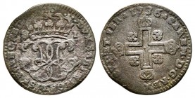 Carlo Emanuele III, Primo Periodo 1730-1755 
Soldo, Torino, 1736, Mi 1.63 g.
Ref : MIR 939d, Sim. 26/4
Conservation : TB