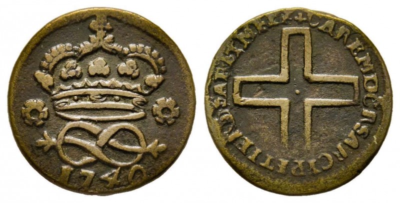 Carlo Emanuele III, Primo Periodo 1730-1755 
2 Denari, Torino, 1740, Cu 1.75 g.
...