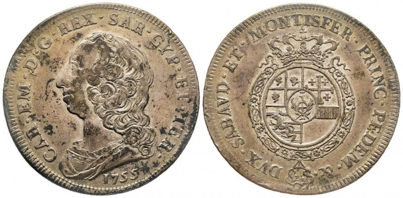 Carlo Emanuele III Secondo Periodo 1755-1773
Scudo Nuovo da 6 lire, Torino, 1755...