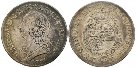Carlo Emanuele III Secondo Periodo 1755-1773 
Mezzo Scudo Nuovo, Torino, 1755, AG 17.29 g.
Ref : MIR 947a (R), Biaggi 812a
Conservation : TTB
