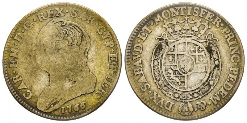 Carlo Emanuele III Secondo Periodo 1755-1773 Quarto di Scudo Nuovo, Torino, 1766...