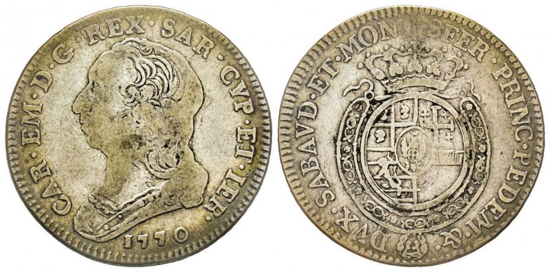 Carlo Emanuele III Secondo Periodo 1755-1773 
Quarto di Scudo Nuovo, Torino, 177...