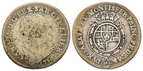 Carlo Emanuele III Secondo Periodo 1755-1773 
Ottavo di Scudo Nuovo, Torino, 1756, AG 4.02 g.
Ref : MIR 949b (R2), Biaggi 814b 
Conservation : B. Très...