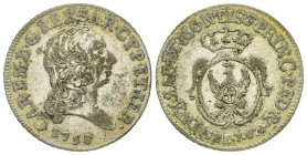 Carlo Emanuele III Secondo Periodo 1755-1773 
7.6 Soldi, Torino, 1758, Mi 4.86 g.
Ref : MIR 950d (R), Biaggi 815c
Conservation : TTB