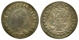 Carlo Emanuele III Secondo Periodo 1755-1773 
2.6 Soldi, Torino, 1758, Mi 2.36 g.
Ref : MIR 951d, Biaggi 816c
Conservation : TB