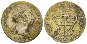 Carlo Emanuele III Secondo Periodo, Monetazione per la Sardegna 1755-1773 
Reale Nuovo, Torino, 1769, Mi 2.87 g.
Ref : MIR 962b (R), Sim. 49/2, Biaggi...