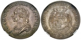Vittorio Amedeo III 1773-1796 
Mezzo Scudo da 3 Lire, Torino, 1791, AG 17.57 g.
Ref : MIR 988r (R5), Sim. 10/18, Biaggi 849s
Conservation : NGC AU50. ...