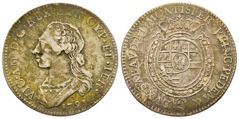 Vittorio Amedeo III 1773-1796 
Quarto di Scudo, Torino, 1791, AG 8.61 g. 
Ref : ...