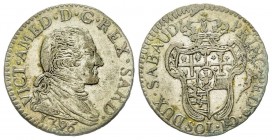 Vittorio Amedeo III 1773-1796 
 10 Soldi, Torino, 1796, Mi 3.10 g.
Ref : MIR 992c, Biaggi 853c
Conservation : TTB