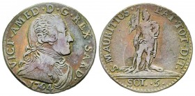 Vittorio Amedeo III 1773-1796 
5 Soldi, Torino, 1794, Mi 5.14 g.
Ref : MIR 994a, Biaggi 855a
Conservation : TB-TTB