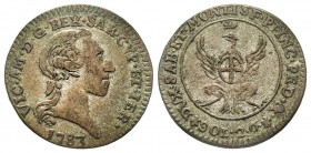 Vittorio Amedeo III 1773-1796 
2.6 Soldi, Torino, 1783, Mi 2.4 g.
Ref : MIR 995c, Sim 17/3
Conservation : TB