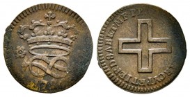 Vittorio Amedeo III 1773-1796 
2 Denari, Torino, 1796, Cu 1.76 g.
Ref : MIR 998v, Sim. 20/22, Biaggi 859q 
Conservation : TTB