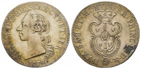 Vittorio Amedeo III
Monetazione per la Sardegna 
Mezzo Scudo Sardo, Torino, 1774, AG 11.71 g.
Ref : MIR 1003b (R6), Sim. 25, Biaggi 864b
Conservation ...