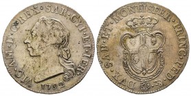 Vittorio Amedeo III
Monetazione per la Sardegna 
Mezzo Scudo Sardo, Torino, 1792, AG 11.77 g. 
Ref : MIR 1003c (R2), Biaggi 864e
Conservation : TTB