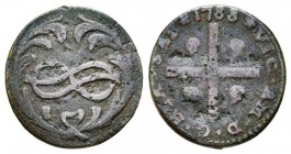 Vittorio Amedeo III
Monetazione per la Sardegna 
Cagliarese, Torino, 1788, Mi 2 g.
Ref : MIR 1009a (R6), Biaggi 870a
Conservation : TB. Rarissime