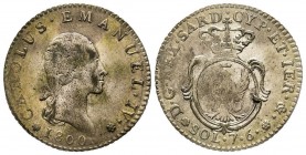 Carlo Emanuele IV 1796-1800
7.6 Soldi, Torino, 1800, Mi 4.48 g.
Ref : MIR 1014b, Pag. 7a
Conservation : TB-TTB