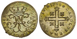 Carlo Emanuele IV 1796-1800 
Soldo, Torino, 1798, Mi 1.8 g.
Ref : MIR 1016d 
Conservation : pr.FDC