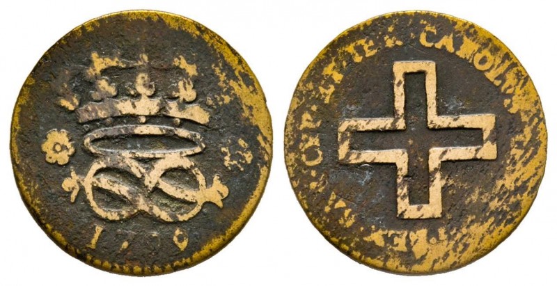 Carlo Emanuele IV 1796-1800 
2 Denari, Torino, 1799, Cu 1.60 g.
Ref : MIR 1017b,...