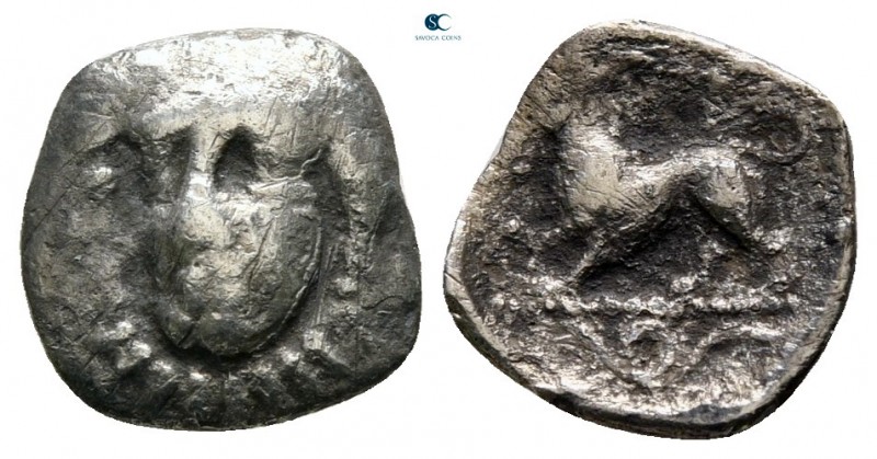 Campania. Phistelia circa 310-300 BC. 
Obol AR

10 mm., 0,46 g.



nearly...