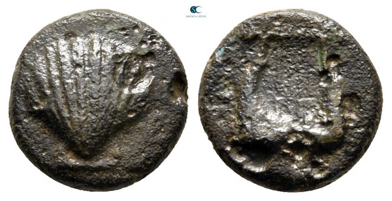 Calabria. Tarentum circa 275-250 BC. 
Bronze Æ

12 mm., 2,23 g.



nearly...