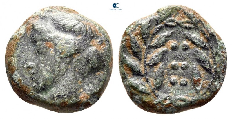 Sicily. Himera circa 420-408 BC. 
Hemilitron or Hexonkion Æ

13 mm., 2,83 g....