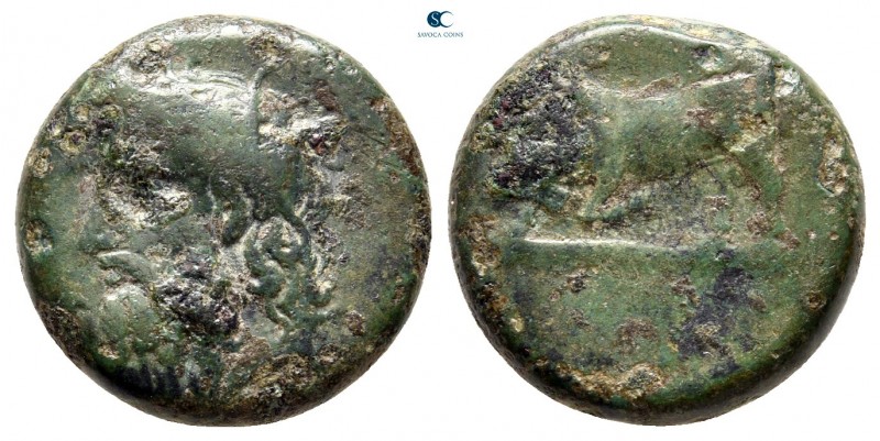 Sicily. Tauromenion circa 357-305 BC. 
Litra Æ

17 mm., 5,80 g.



nearly...