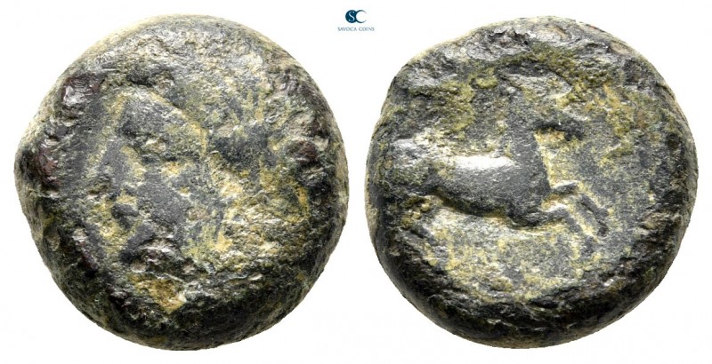 Sicily. Uncertain Punic mint circa 400-350 BC. 
Bronze Æ

14 mm., 5,19 g.

...