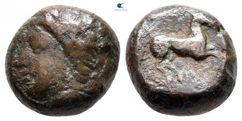 Sicily. Uncertain Punic mint circa 400-350 BC. 
Bronze Æ

14 mm., 6,59 g.

...