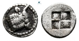 Macedon. Akanthos circa 470-390 BC. Hemiobol AR