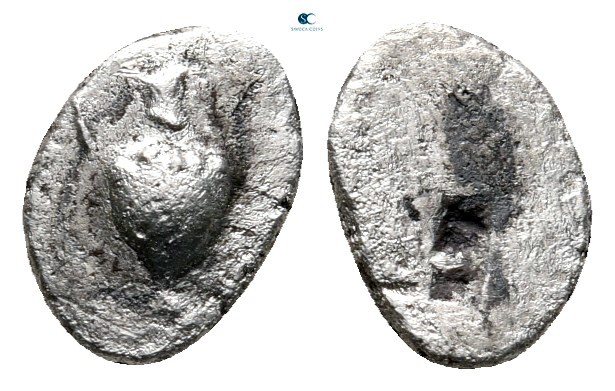 Macedon. Terone circa 490-480 BC. 
1/24 Stater AR

9 mm., 0,51 g.



fine