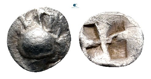 Thraco Macedonian Region. Uncertain mint circa 500-480 BC. 
Tetartemorion AR
...