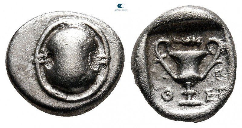 Boeotia. Thebes circa 425-375 BC. 
Hemidrachm AR

13 mm., 2,60 g.



very...