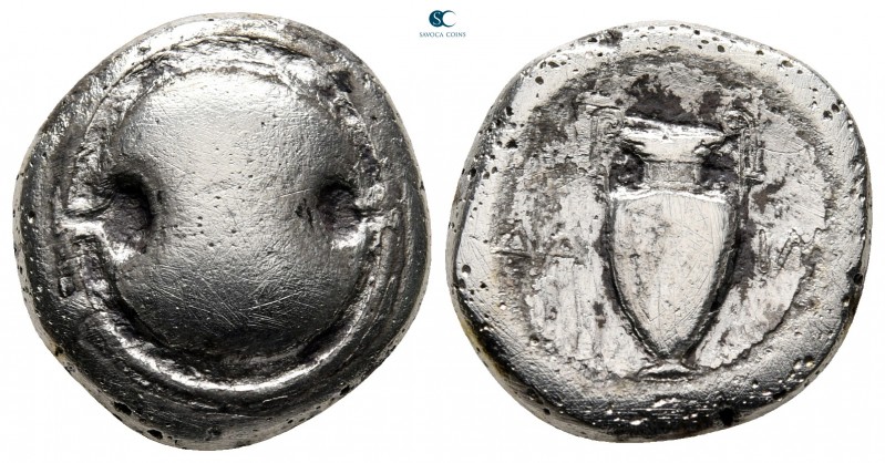 Boeotia. Thebes. ΔΑΙΜ- (DAIM-), magistrate circa 395-368 BC. 
Stater AR

21 m...