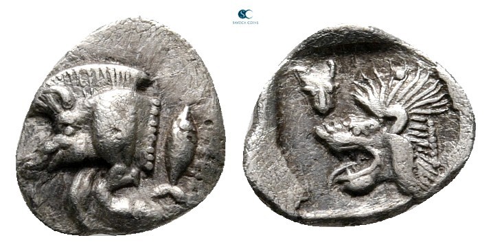 Mysia. Kyzikos circa 450-400 BC. 
Hemiobol AR

8 mm., 0,41 g.



very fin...