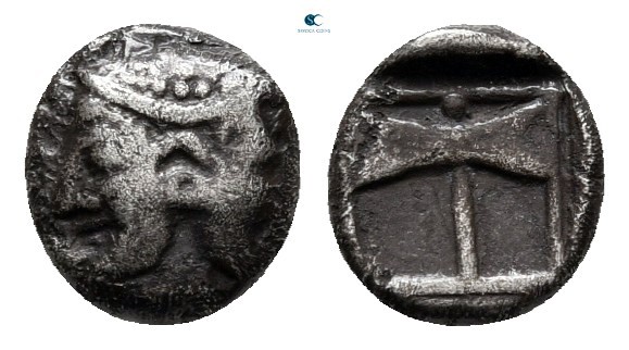 Islands off Troas. Tenedos circa 550-470 BC. 
Obol AR

7 mm., 0,67 g.



...