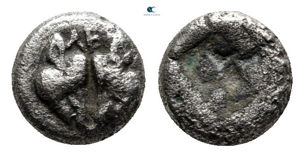 Lesbos. Uncertain mint circa 500-450 BC. 
Obol AR

7 mm., 0,59 g.



near...