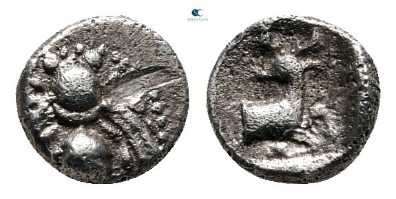 Ionia. Ephesos circa 390-380 BC. 
Hemiobol AR

6 mm., 0,45 g.



very fin...