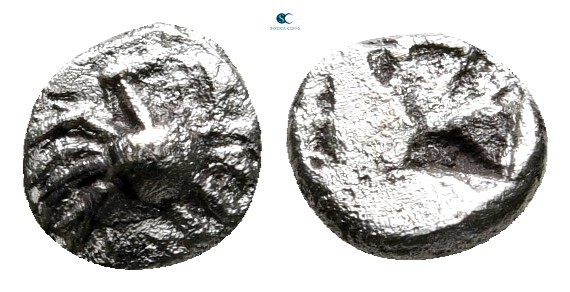 Islands off Caria. Kos circa 500-480 BC. 
Obol AR

7 mm., 0,50 g.



near...